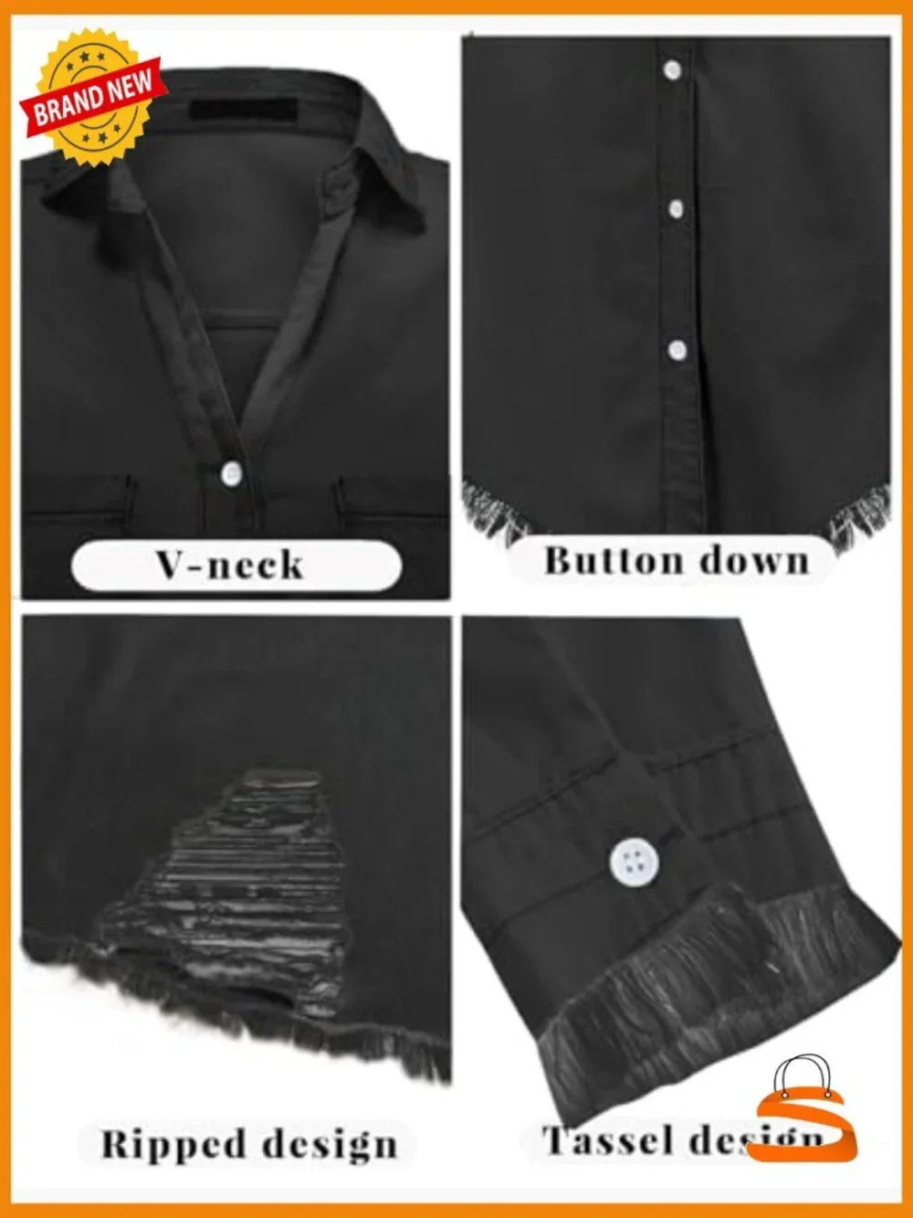 Distressed Denim Shirt Dress Button Down Long Sleeve Jean Tunic